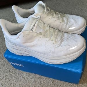 Clifton 8 Hoka White Shoes